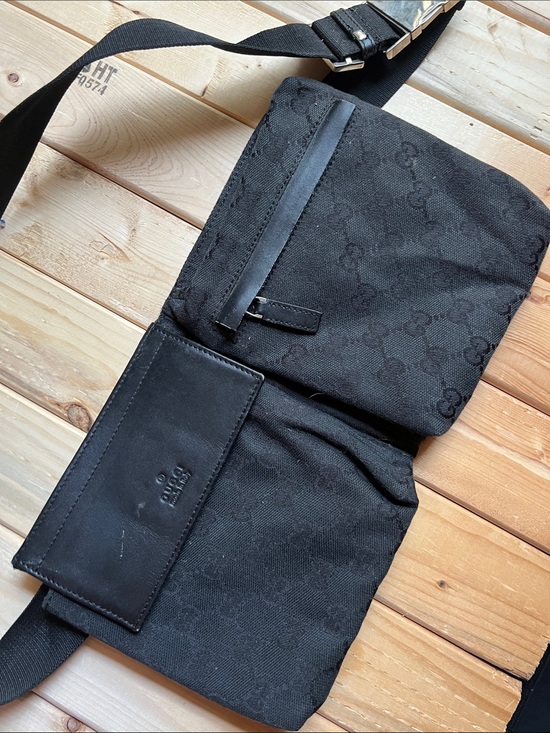 Gucci Handbags - Gucci Black Logo Jacquard Belt Bag
